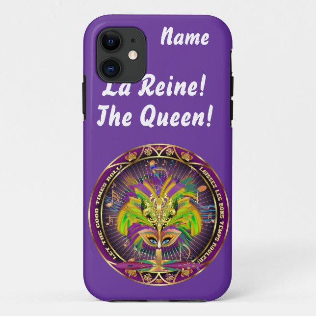 Mardi Gras Queen Style 2 View Notes Plse Case-Mate iPhone Case (Back)