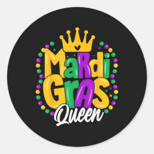Mardi Gras Queen Womens Mardi Gras Classic Round Sticker