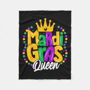 Mardi Gras Queen Womens Mardi Gras Fleece Blanket