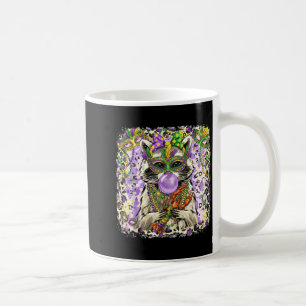 Mardi Gras Raccoon Lover Vintage Leopard Funny Bow Coffee Mug