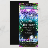 Mardi Gras Rainbow Glow VIP Birthday Party Ticket