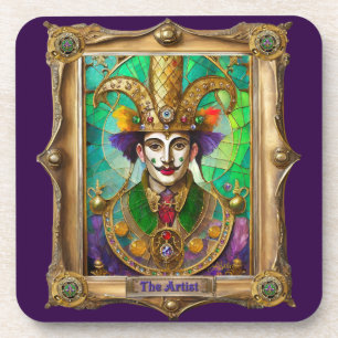 Mardi Gras Realm Portraits - The Artist Dali Coaster