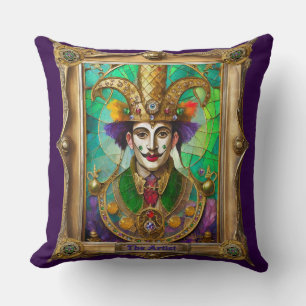 Mardi Gras Realm Portraits - The Artist Dali Cushion