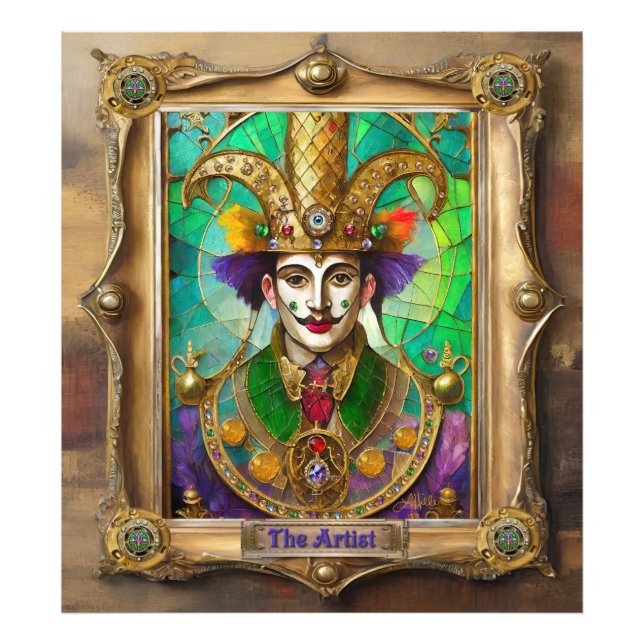 Mardi Gras Realm Portraits - The Artist Dali Photo Print (Front)