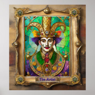 Mardi Gras Realm Portraits - The Artist Dali Poster