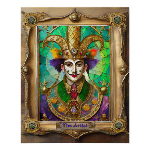 Mardi Gras Realm Portraits - The Artist Dali Poster