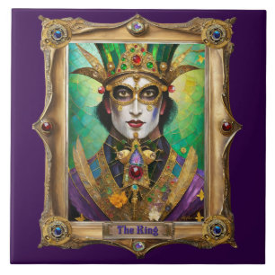 Mardi Gras Realm Portraits - The King Ceramic Tile