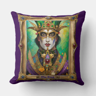Mardi Gras Realm Portraits - The King Cushion