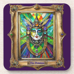 Mardi Gras Realm Portraits - The Priestess Coaster
