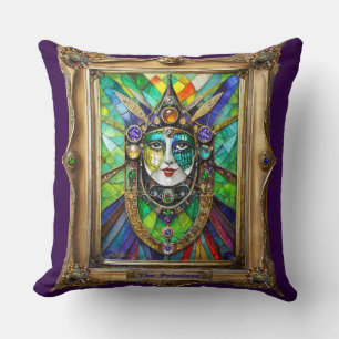 Mardi Gras Realm Portraits - The Priestess Cushion