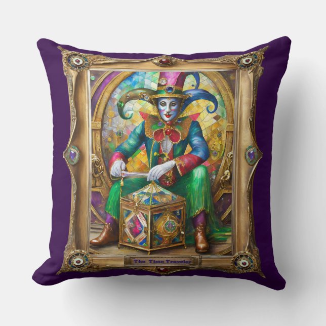 Mardi Gras Realm Portraits - The Time Traveller Cushion (Front)