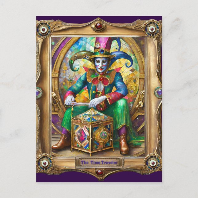 Mardi Gras Realm Portraits - The Time Traveller Postcard (Front)