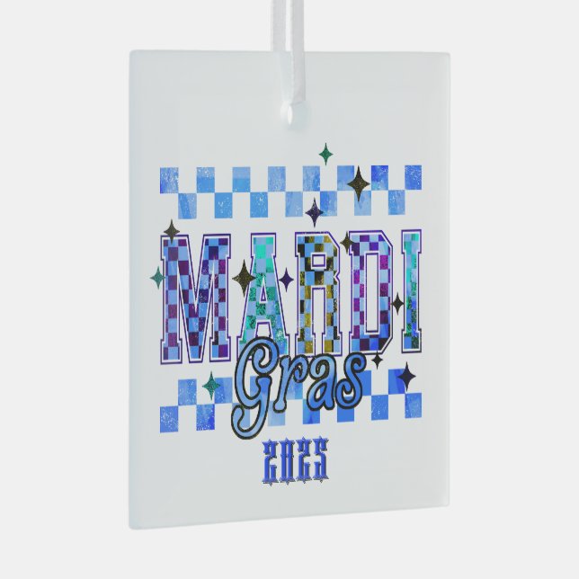 Mardi Gras Red Black  Glass Tree Decoration (Front Right)