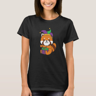 Mardi Gras Red Panda With Drum Mardi Gras Costume  T-Shirt