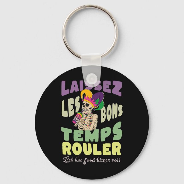 Mardi Gras Retro Style  Key Ring (Front)
