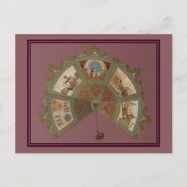 Mardi Gras Rex Ball 1890 Invitation Postcard (Front)