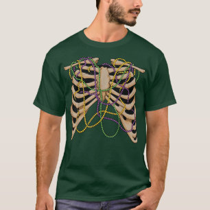 Mardi Gras Rib Cage, Bone Skeleton Costume, Carniv T-Shirt