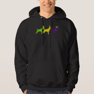 Mardi Gras Rottweiler Beads  Dog Dad Dog Mum Hoodie