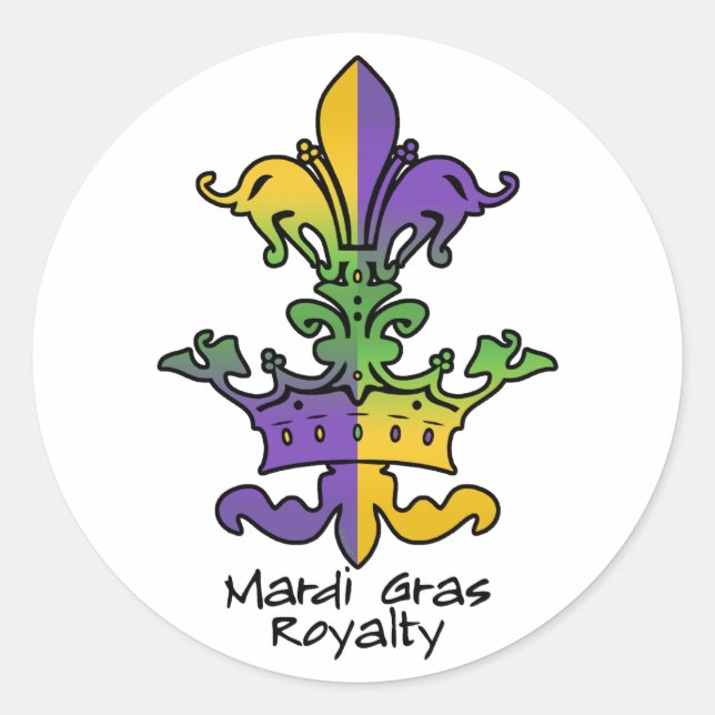 Mardi Gras Royalty Classic Round Sticker (Front)