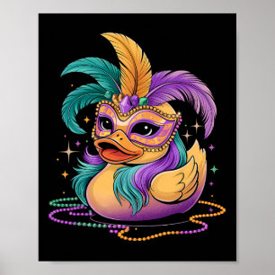 Mardi Gras Rubber Duck Costume Party Mask Funny Ma Poster