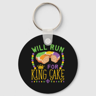 Mardi Gras Running Will Run For King Cake Funny Ru Key Ring