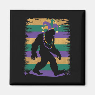 Mardi Gras Sasquatch Funny Bigfoot Party For Men A Magnet