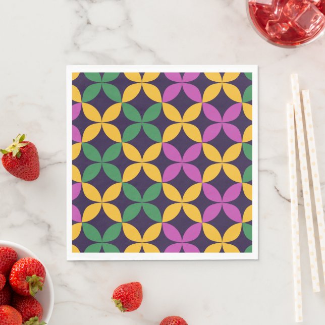 Mardi Gras Seven Circles Napkin (Insitu)