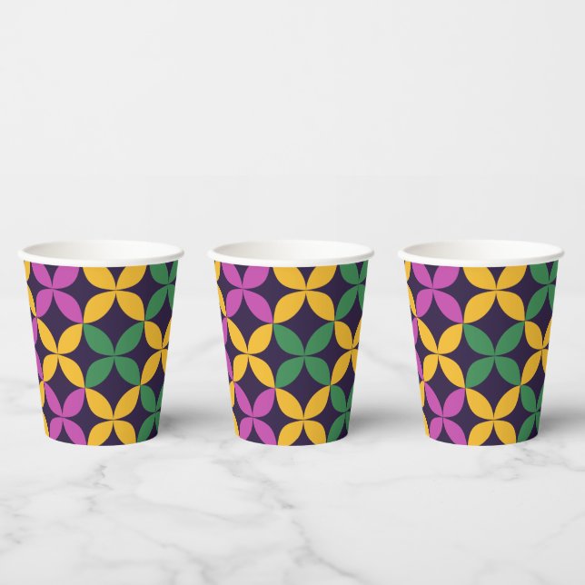 Mardi Gras Seven Circles Paper Cups (Multi)