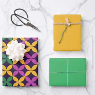 Mardi Gras Seven Circles Wrapping Paper Sheet