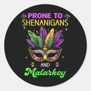 Mardi Gras Shenanigans Carnival New Orleans Trip W Classic Round Sticker