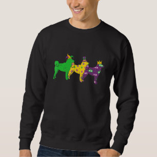 Mardi Gras Shiba Inu Beads Festival Jester Hat Sweatshirt