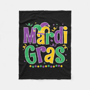 Mardi Gras Shirt Fun 2025 Mardi Gras Party Kids Me Fleece Blanket
