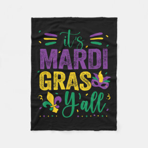 Mardi Gras Shirt Fun 2025 Mardi Gras Y'all Mens Wo Fleece Blanket