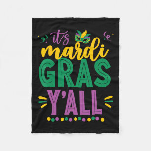Mardi Gras Shirt Fun 2025 Mardi Gras Y'all Mens Wo Fleece Blanket