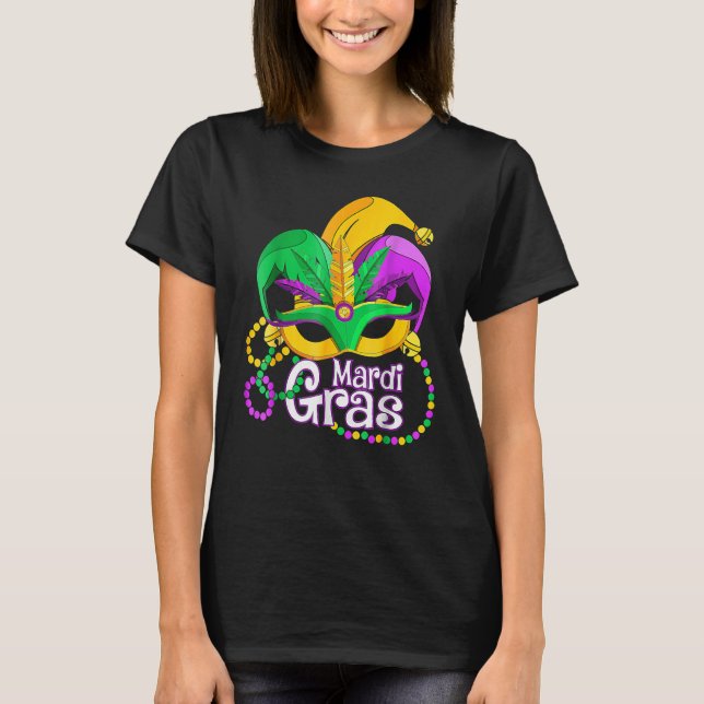 Mardi Gras Shirt Women Men Flamingo Carnival Costu (Front)