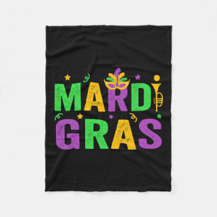 Mardi Gras Shirt Women Men Mardi Gras Kids Mardi G Fleece Blanket