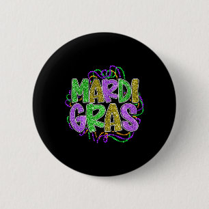 Mardi Gras Shirts For Woman Leopard Pattern Funny 6 Cm Round Badge