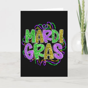 Mardi Gras Shirts For Woman Leopard Pattern Funny  Card