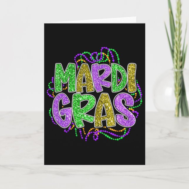 Mardi Gras Shirts For Woman Leopard Pattern Funny  Card (Front)