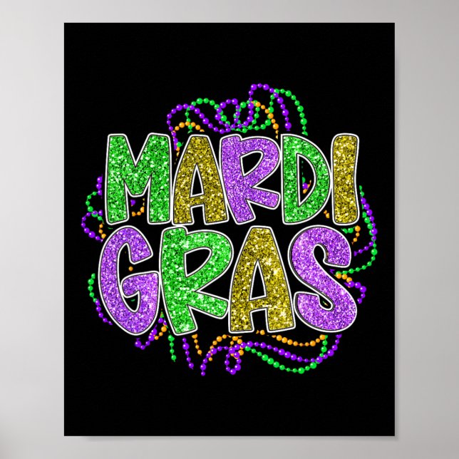 Mardi Gras Shirts For Woman Leopard Pattern Funny  Poster (Front)