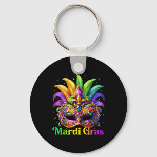 Mardi Gras Shirts For Women Girls Kids Mask Feathe Key Ring