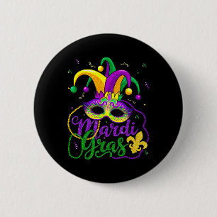 Mardi Gras Shirts For Women Kids Men Beads Mask Fe 6 Cm Round Badge