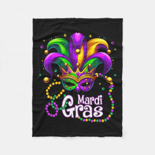 Mardi Gras Shirts For Women Kids Men Beads Mask Fe Fleece Blanket