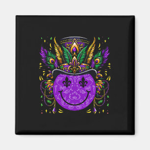 Mardi Gras Shirts For Women Kids Men Smile Face Fl Magnet