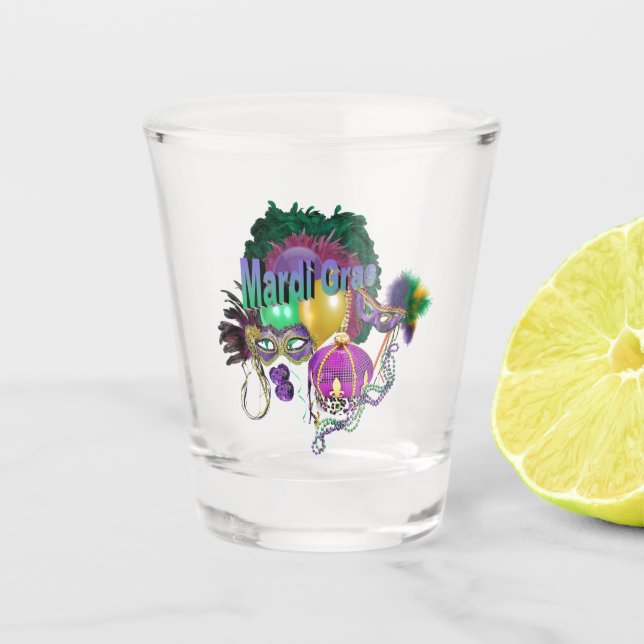 Mardi Gras Shot Glass (Front)