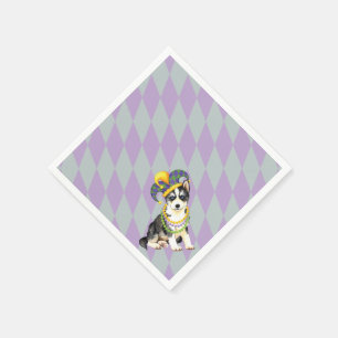 Mardi Gras Siberian Husky Napkin
