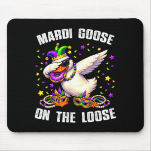 Mardi Gras Silly Goose On The Loose Funny Festival Mouse Pad