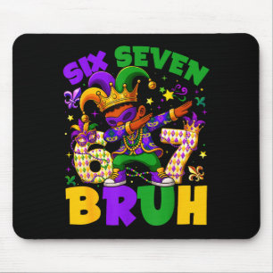 Mardi Gras Six Seven 67 Bruh Meme Dabbing Leprecha Mouse Pad