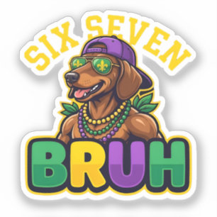 Mardi Gras Six Seven Bruh bull dog 6 7 Meme