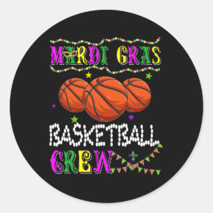 Mardi Gras Sketll Crew Equipment Player Parades Te Classic Round Sticker